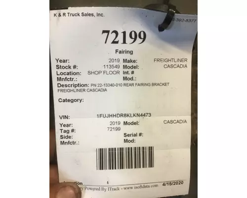 FREIGHTLINER CASCADIA Bracket, Cab Extender