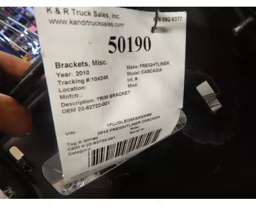 FREIGHTLINER CASCADIA Brackets, Misc.