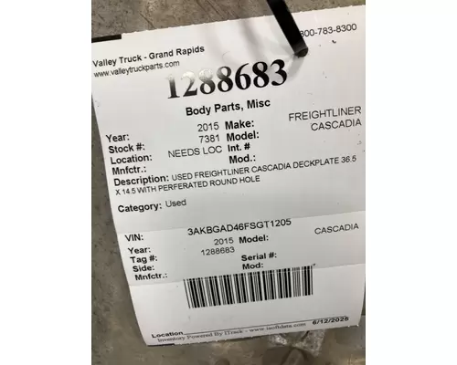 FREIGHTLINER CASCADIA Catwalk