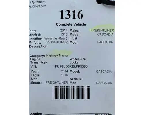 FREIGHTLINER CASCADIA Complete Vehicle