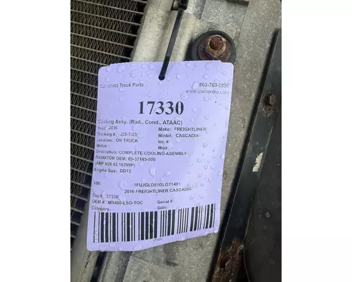 FREIGHTLINER CASCADIA Cooling Assy. (Rad., Cond., ATAAC)