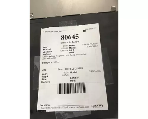 FREIGHTLINER CASCADIA Electronic Parts, Misc.