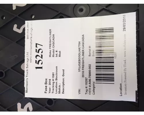 FREIGHTLINER CASCADIA Fuse Box