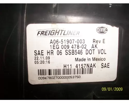 FREIGHTLINER CASCADIA HEADLAMP ASSEMBLY