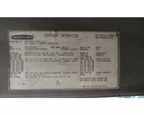 FREIGHTLINER CASCADIA Instrument Cluster