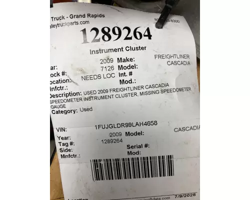 FREIGHTLINER CASCADIA Instrument Cluster