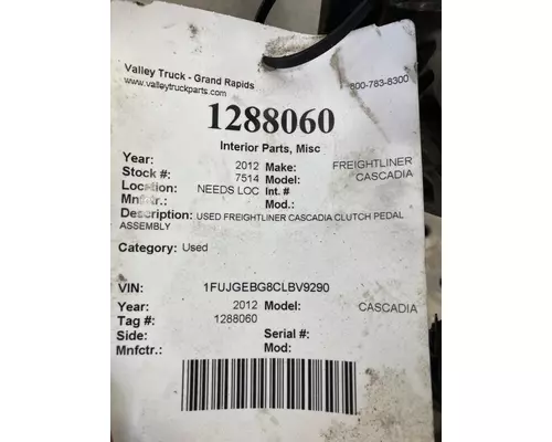 FREIGHTLINER CASCADIA Interior Parts, Misc