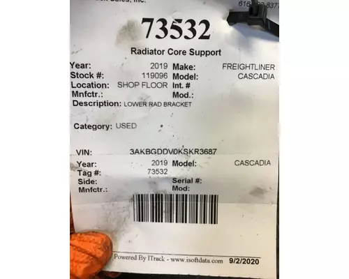 FREIGHTLINER CASCADIA Radiator Core Support