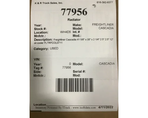 FREIGHTLINER CASCADIA Radiator