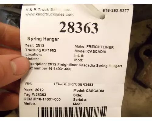 FREIGHTLINER CASCADIA Spring Hanger