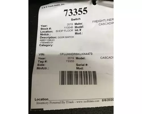 FREIGHTLINER CASCADIA Switch Cluster