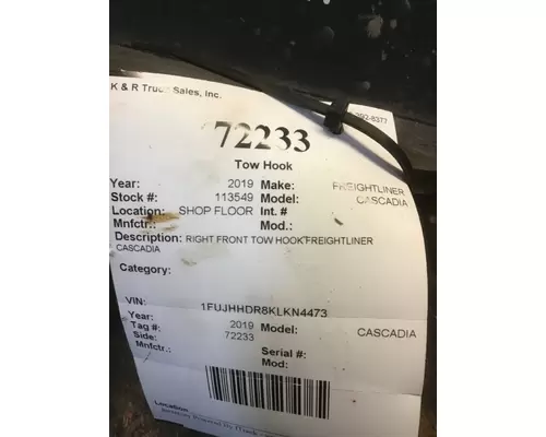 FREIGHTLINER CASCADIA Tow Hook