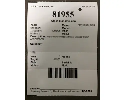 FREIGHTLINER CASCADIA Wiper Transmission
