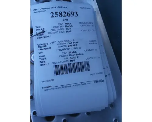 FREIGHTLINER CENTURY 120 CAB