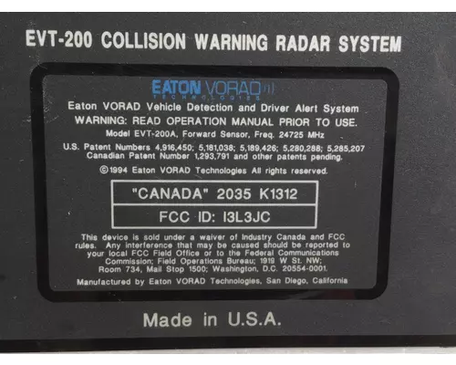 FREIGHTLINER CENTURY 120 RADAR ANTI-COLLISION MODULE