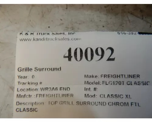FREIGHTLINER CLASSIC XL Miscellaneous Parts