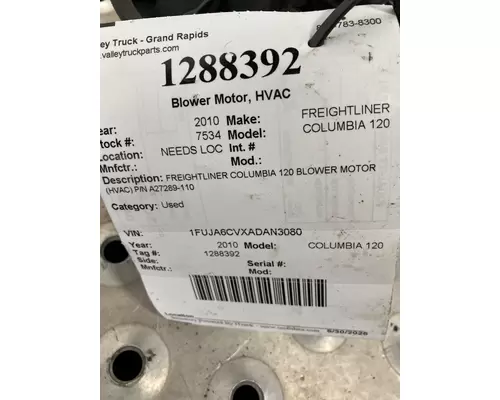FREIGHTLINER COLUMBIA 120 Blower Motor, HVAC