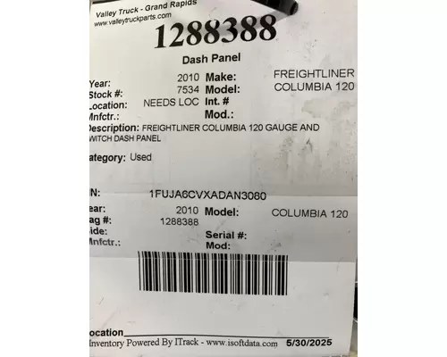 FREIGHTLINER COLUMBIA 120 Dash Panel