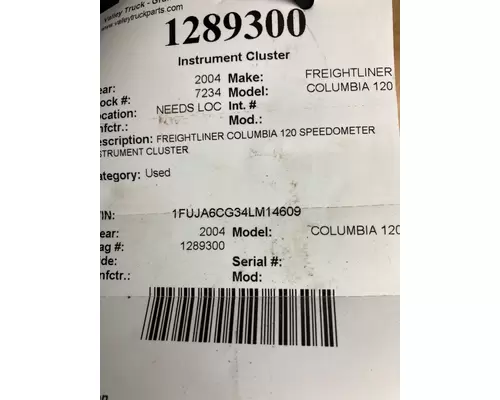 FREIGHTLINER COLUMBIA 120 Instrument Cluster