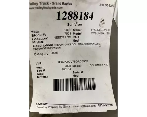 FREIGHTLINER COLUMBIA 120 Sun Visor