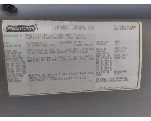 FREIGHTLINER COLUMBIA 120 WHOLE TRUCK FOR RESALE