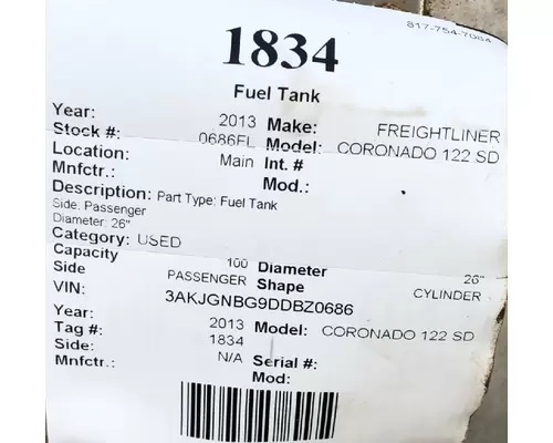 FREIGHTLINER CORONADO 122 SD Fuel Tank