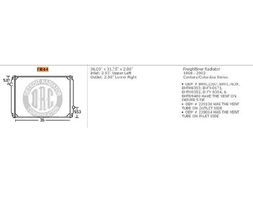 FREIGHTLINER CST120 CENTURY Radiator