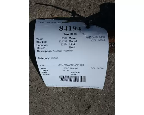 FREIGHTLINER CST120 CENTURY Tow Hook 