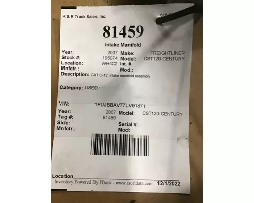 FREIGHTLINER CST120 Centruy Class Intake Manifold