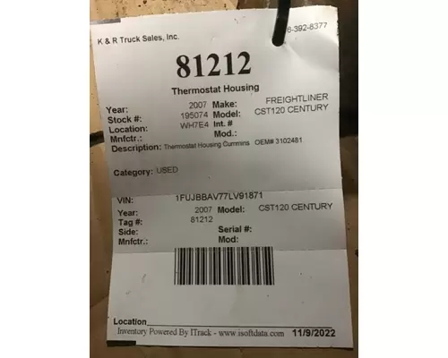 FREIGHTLINER CST120 Centruy Class Thermostat Housing