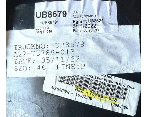 FREIGHTLINER Cascadia 116 Day Cab Interior Parts, Misc.