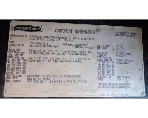 FREIGHTLINER Cascadia 125 Cab Assembly