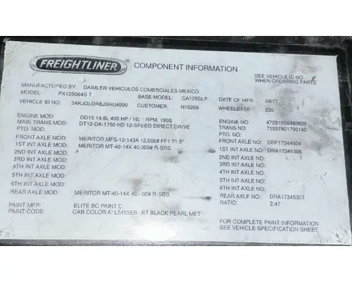 FREIGHTLINER Cascadia 125 Cab Assembly