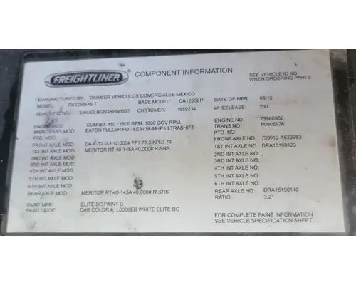 FREIGHTLINER Cascadia 125 Cab Assembly