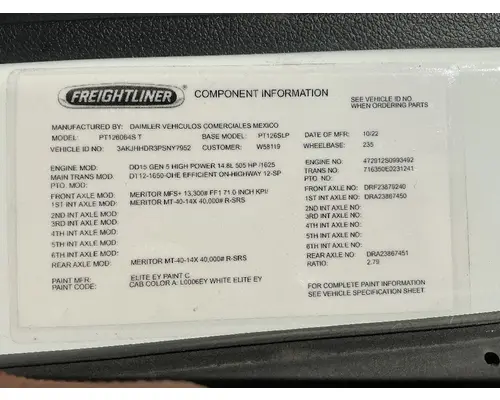 FREIGHTLINER Cascadia 126 Cab Assembly