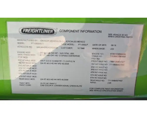FREIGHTLINER Cascadia 126 Vehicle For Sale