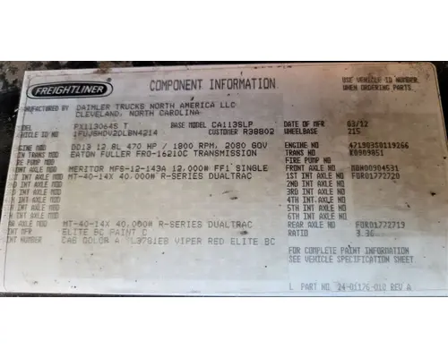 FREIGHTLINER Cascadia 132 Cab Assembly