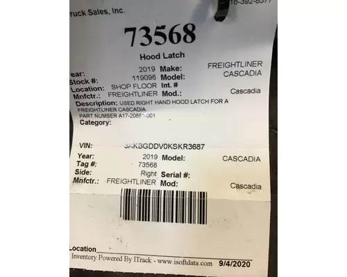 FREIGHTLINER Cascadia  Latches and Locks