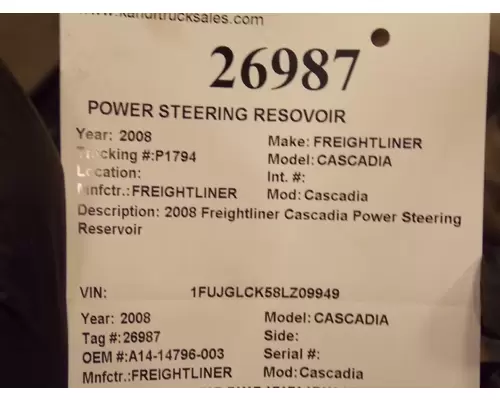 FREIGHTLINER Cascadia  Power Steering Reservoir 