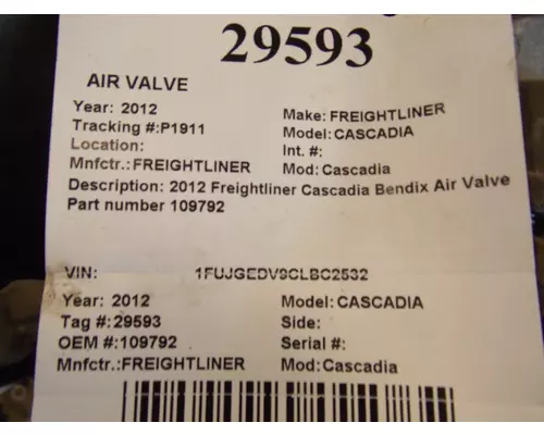 FREIGHTLINER Cascadia  VALVE, AIR