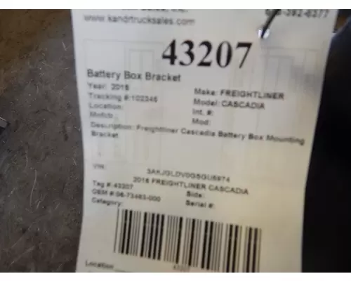 FREIGHTLINER Cascadia Bracket, Battery Box