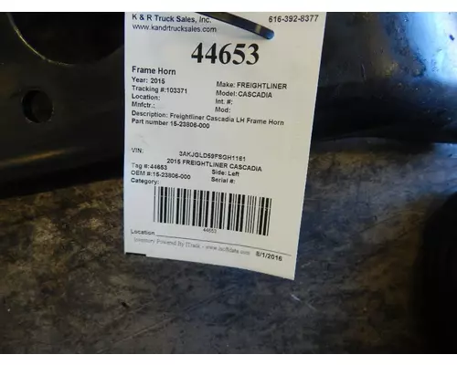 FREIGHTLINER Cascadia Frame Horn