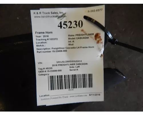 FREIGHTLINER Cascadia Frame Horn