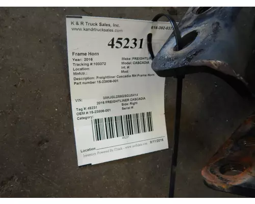 FREIGHTLINER Cascadia Frame Horn