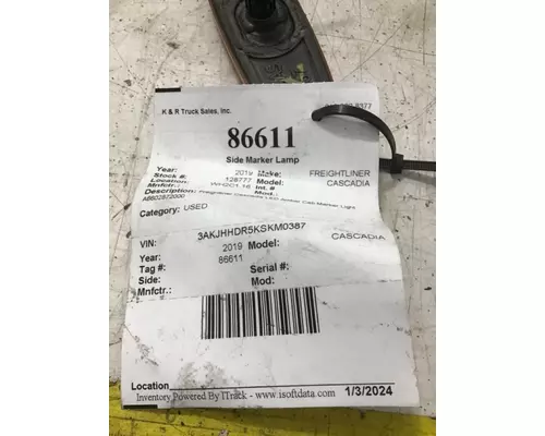 FREIGHTLINER Cascadia Side Marker Lamp, Rear