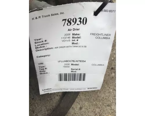 FREIGHTLINER Columbia  Air Tank