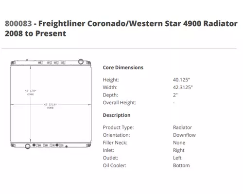 FREIGHTLINER Coronado Radiator