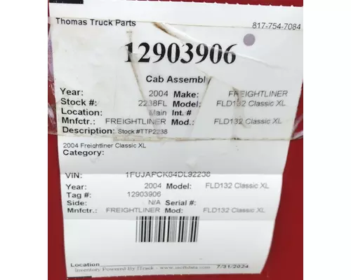 FREIGHTLINER FLD CLASSIC XL Cab Assembly