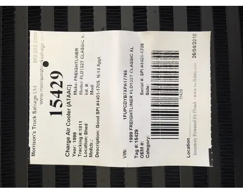 FREIGHTLINER FLD132T CLASSIC XL Charge Air Cooler (ATAAC)