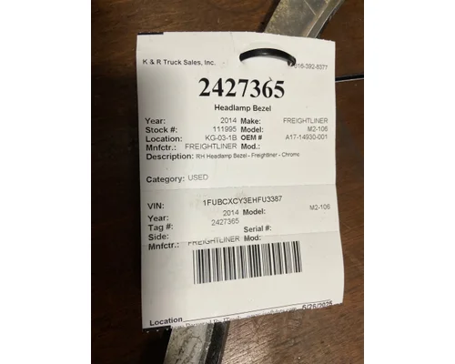 FREIGHTLINER M2-106 471 Headlight Components